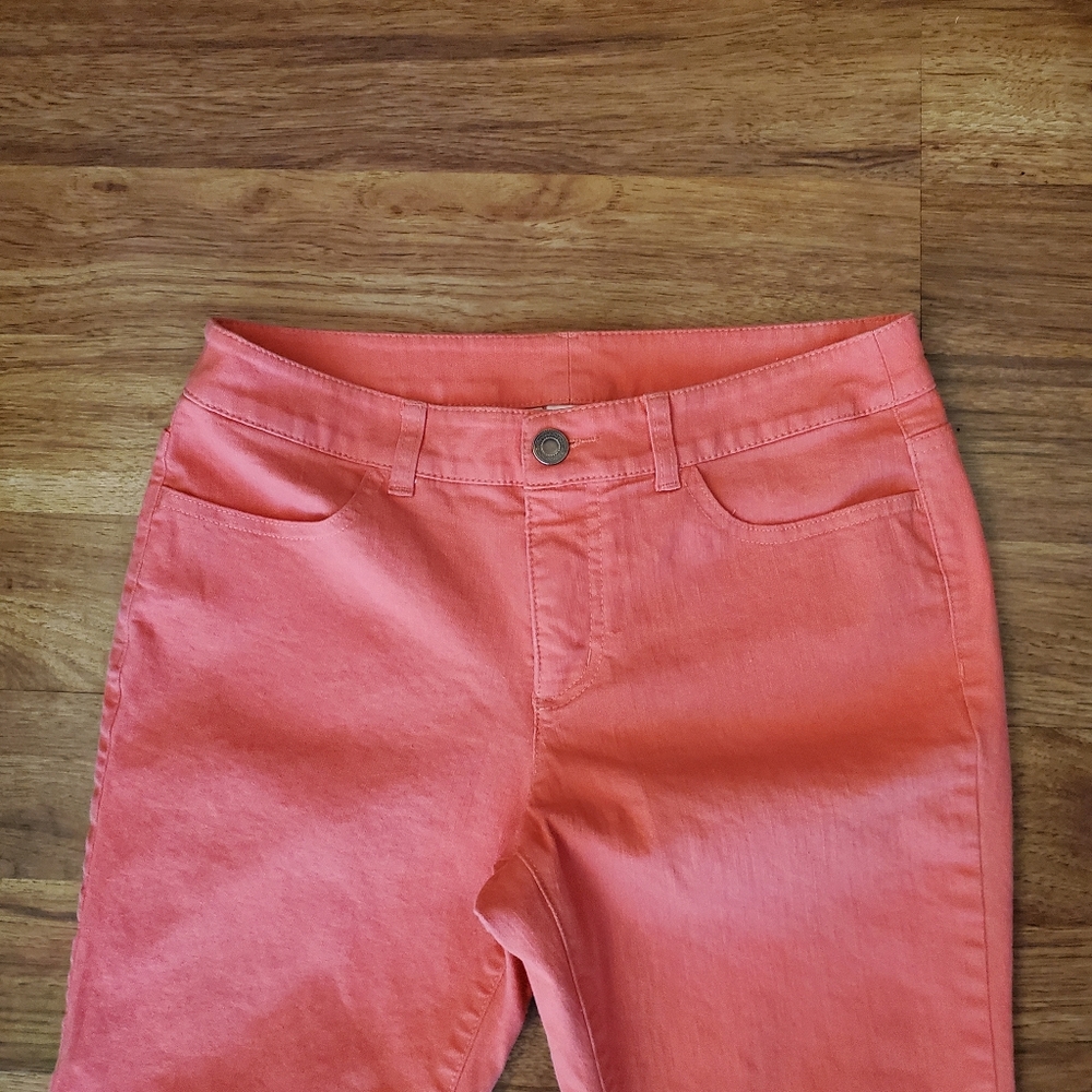 Christopher & Banks Pink Jeans Size 4 Cropped Mid Rise - Picture 2 of 8